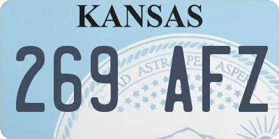 KS license plate 269AFZ