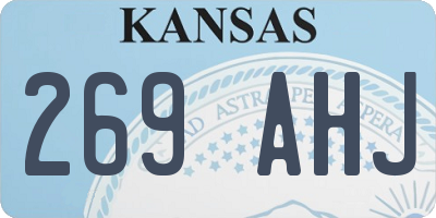 KS license plate 269AHJ