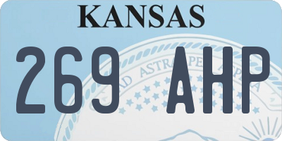 KS license plate 269AHP