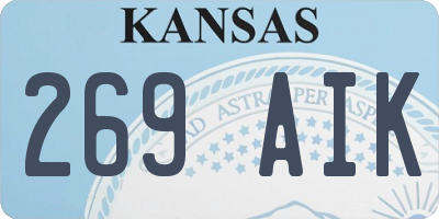 KS license plate 269AIK