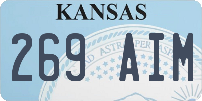 KS license plate 269AIM