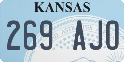 KS license plate 269AJO