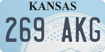 KS license plate 269AKG