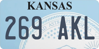 KS license plate 269AKL