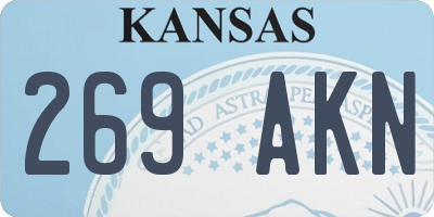 KS license plate 269AKN