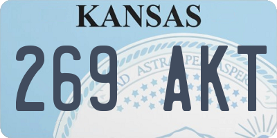 KS license plate 269AKT