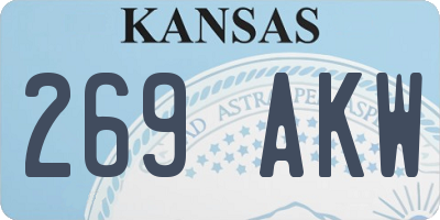 KS license plate 269AKW
