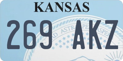 KS license plate 269AKZ