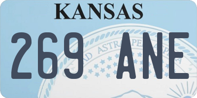 KS license plate 269ANE