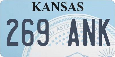 KS license plate 269ANK