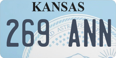 KS license plate 269ANN
