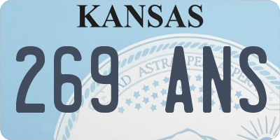 KS license plate 269ANS