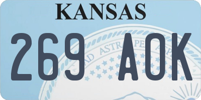KS license plate 269AOK