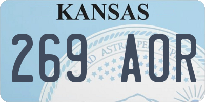 KS license plate 269AOR