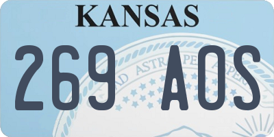 KS license plate 269AOS