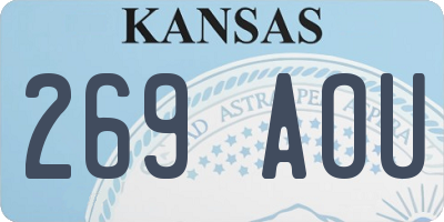 KS license plate 269AOU