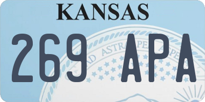 KS license plate 269APA