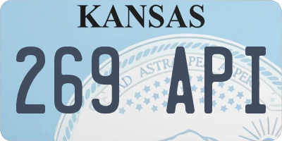 KS license plate 269API