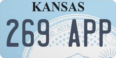 KS license plate 269APP