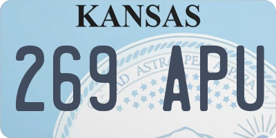 KS license plate 269APU