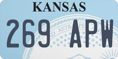 KS license plate 269APW