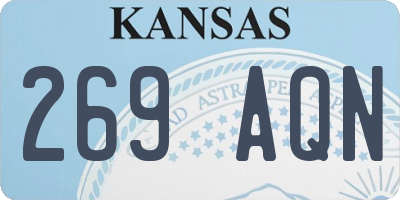 KS license plate 269AQN