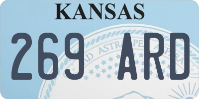 KS license plate 269ARD