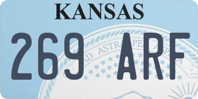 KS license plate 269ARF