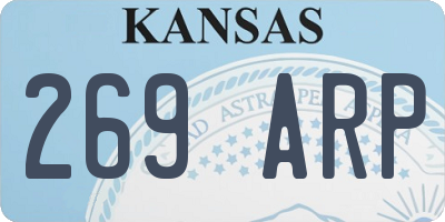 KS license plate 269ARP