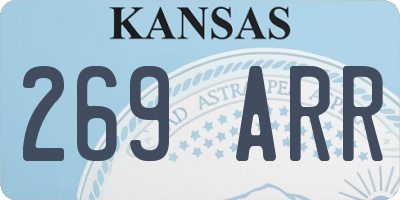 KS license plate 269ARR