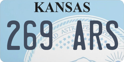 KS license plate 269ARS