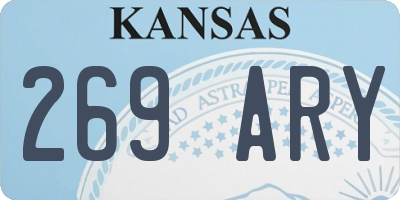 KS license plate 269ARY