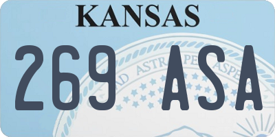 KS license plate 269ASA