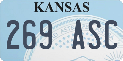 KS license plate 269ASC