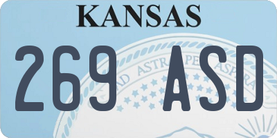 KS license plate 269ASD