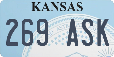 KS license plate 269ASK