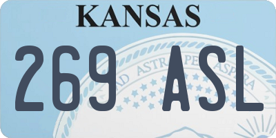KS license plate 269ASL