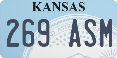 KS license plate 269ASM