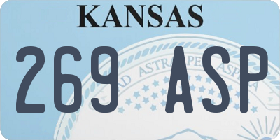 KS license plate 269ASP