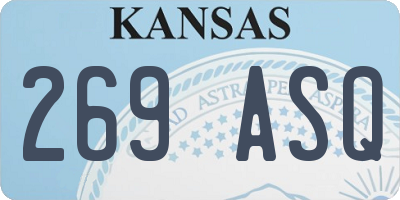 KS license plate 269ASQ
