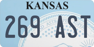 KS license plate 269AST