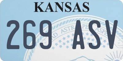 KS license plate 269ASV