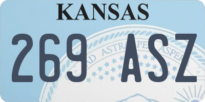 KS license plate 269ASZ