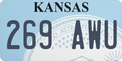 KS license plate 269AWU