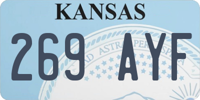 KS license plate 269AYF