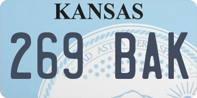 KS license plate 269BAK