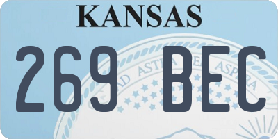 KS license plate 269BEC