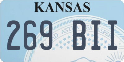 KS license plate 269BII