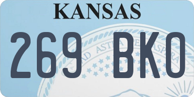 KS license plate 269BKO