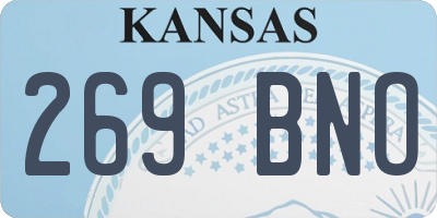 KS license plate 269BNO